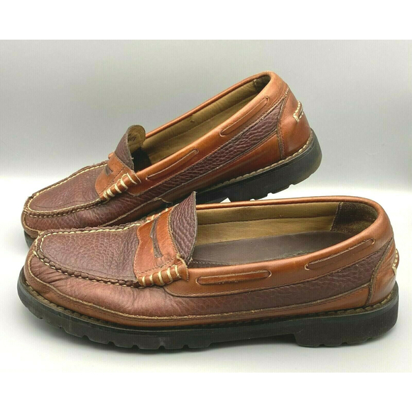 Ll Bean Brown Leather Penny Loafer Slip 